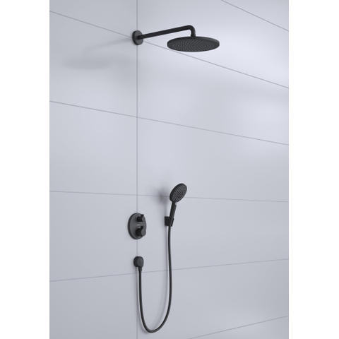 Hansgrohe Raindance Select S inbouw regendoucheset – ronde hoofddouche – gebogen wandarm – ronde handdouche – mat zwart SW536028