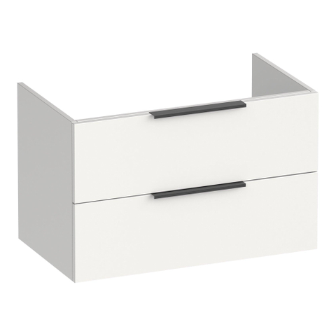 BRAUER Elevate meuble sous-lavabo 80 sans poignées rapportées 2 tiroirs à fermeture douce et 1 découpe pour siphon - blanc mat SW1200193