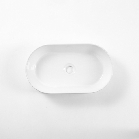 QeramiQ Dely Vasque à poser - 52x30x11.5cm - ovale - céramique - blanc mat SW1448794