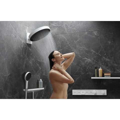 Hansgrohe RainFinity PowderRain - hoofddouche 360 - 3jet - met douchearm 10-30° verticaal kantelbaar - diameter 36cm - mat wit SW358868