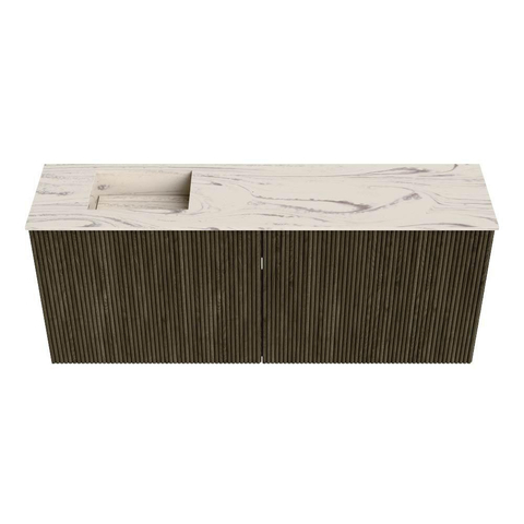 Mondiaz JOYA-DLUX 100cm meuble de salle de bains - couleur Shadow - Vasque FAYE position Gauche 1 trou de robinet couleur Nata. SW1424968