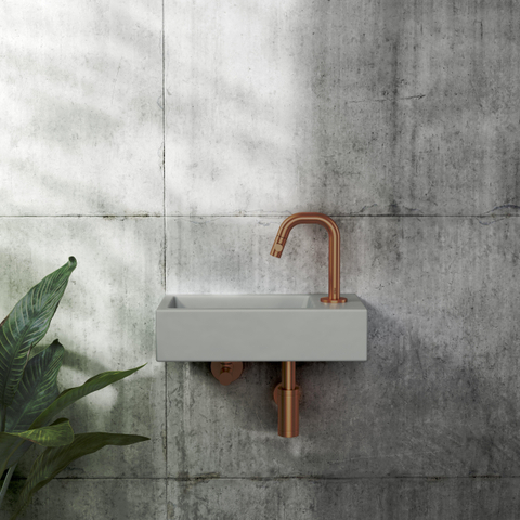 Clou Flush 3 fontein 36x18cm met kraangat rechts mat grijs keramiek SW795722