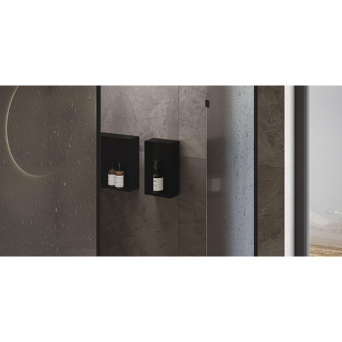 Looox Colour BoX inbouwnis - 15x30x10cm - RVS Zwart mat OUTLETSTORE STORE41894