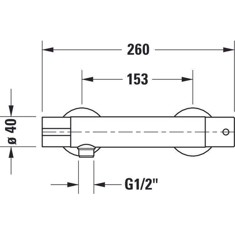 Duravit B.1 Thermostatische douchemengkraan - opbouw - 260x118x40mm - hoogglans chroom SW420803