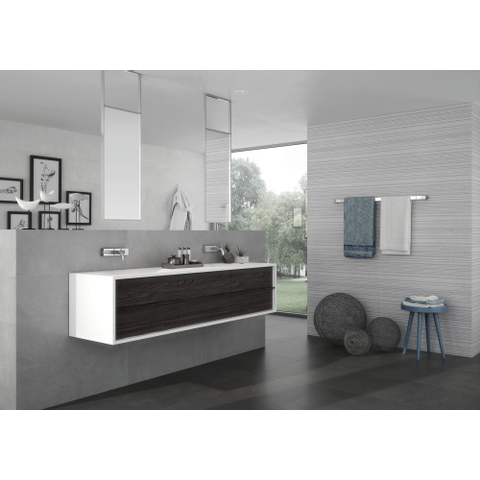 Terravito Urbano carrelage sol et mur - 30x60cm - 9mm - rectangulaire - R9 - effet béton - anthracite mat SW359711