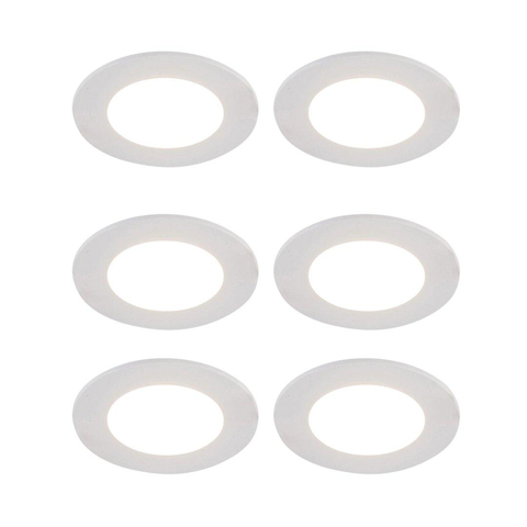 QAZQA Blanca Spot encastré - set de 6 - 9x9cm - LED incl. - 3 niveaux de gradation - IP44 - blanc mat SW1209745