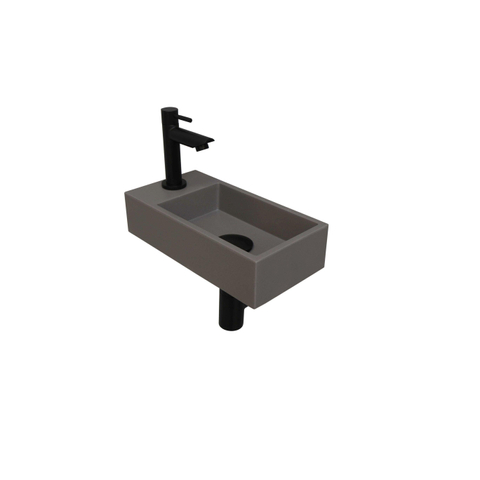 Ink Versus pack lave-mains – 36 x 18 x 9 cm – quartz gris – perçage à gauche – robinet noir mat SW352413