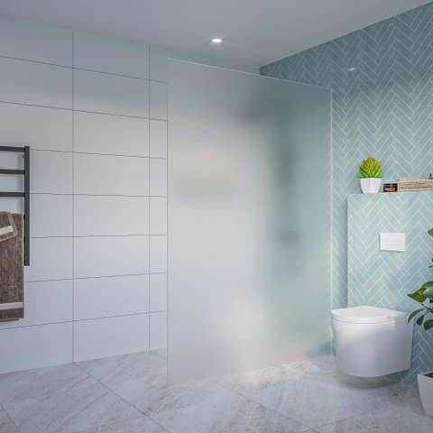 FugaFlow Eccelente Vetro Douche à l'italienne - verre mat - 140x200cm - 8mm - nano - profil encastré aveugle SW1468383
