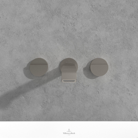 Villeroy & Boch Dawn wastafeluitloop set - zonder pop up afvoergarnituur - Brushed Nickel (rvs) SW974332