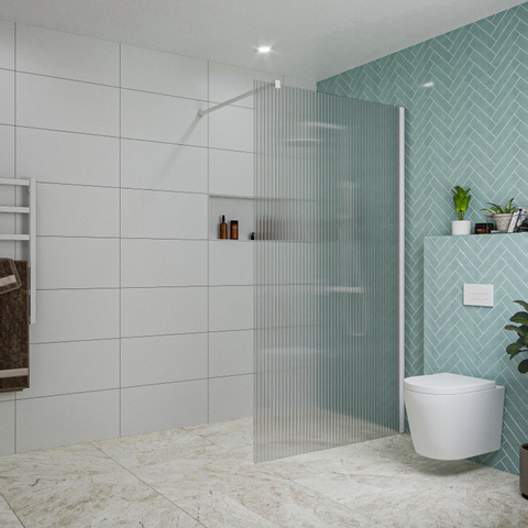 Fortifura Galeria Douche à l'italienne - 110x200cm - verre nervuré - Blanc mat SW917140