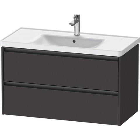 Duravit Ketho.2 Wastafelonderbouwkast - met 2 laden - 98.4x45.5x54.9cm - met grepen antraciet - grafiet supermat SW772048