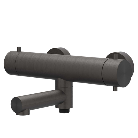 IVY Concord Mitigeur thermostatique de baignoire apparent - bec de baignoire pivotant - inverseur - RVS316 - PVD noir carbone brossé SW1031086