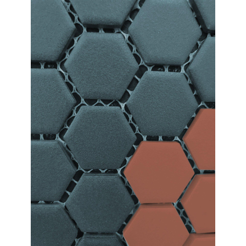 The Mosaic Factory Hexagon mozaïektegel - 26x30cm - 5mm - hexagon - R11 - mat terra cotta (rood) SW1015065