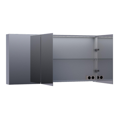 BRAUER Impress Deluxe spiegelkast – 139x70x15 cm – directe LED – Grijs mat SW371725
