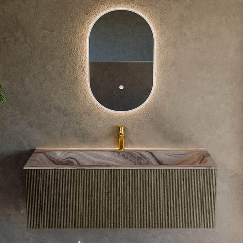 MONDIAZ KURVE-DLUX 120cm badmeubel kleur Shadow met 1 lade en 0 deuren. Wastafel BIG LARGE Midden 1 kraangat Sombra. SW1433779