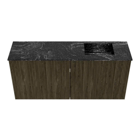 Mondiaz JOYA-DLUX 90cm meuble de salle de bains - couleur Shadow - Vasque FAYE position Droite 1 trou de robinet couleur Lava. SW1422848