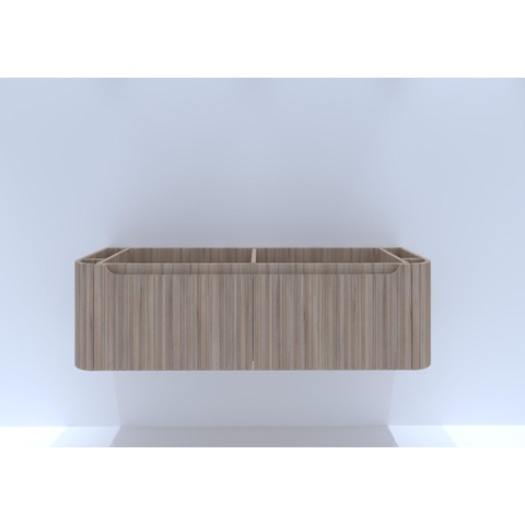 H&R badmeubelen Juice Wastafelonderkast - 140x45x40cm - afgeronde hoeken - 3D-front - 2 lades - geïntegreerde greep - rockford oak SW867716