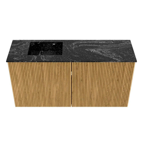 Mondiaz JOYA-DLUX Meuble de salle de bains - 80cm - couleur Chêne - Vasque FAYE position Gauche 1 trou de robinet couleur Lava SW1422060