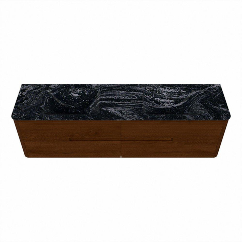 Mondiaz CIRO-DLUX Ensemble de meubles de salle de bains - 180x45x50cm - lavabo en solid surface Lava - 2 vasques double - 2 trous de robinet - 4 tiroirs - Ruby SW1531607