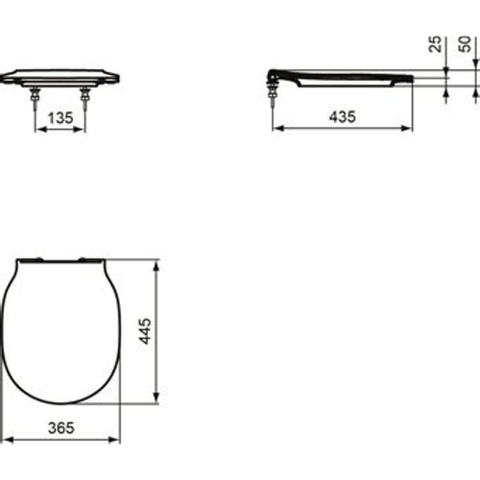 Ideal Standard Connect Air closetzitting met deksel dun wit/RVS SW75932