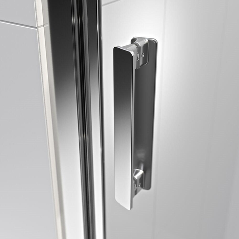 Sealskin Inc. Porte de douche pivotante et paroi latérale 100x100x200cm avec panier de douche verre de sécurité clair 8mm avec revêtement anticalcaire Argent brillant SW795485