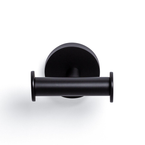 Ozean Eternal Handdoekhaak - dubbel - rond - mat zwart OUTLETSTORE STORE42341