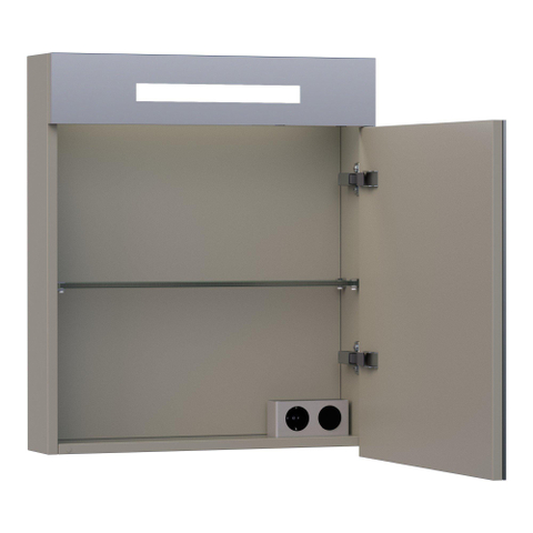BRAUER Promise spiegelkast – 59x70x15 cm – directe LED – rechtsdraaiend – Taupe mat SW371629