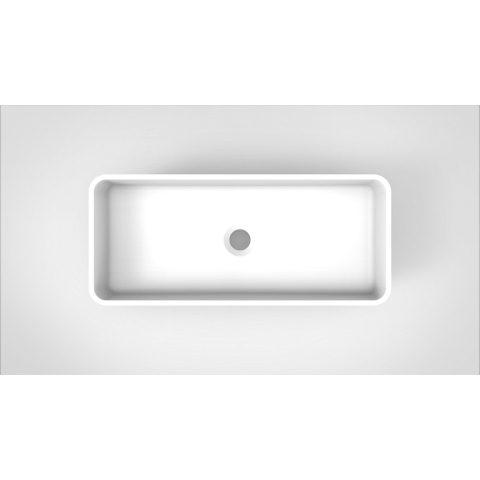 Arcqua Case waskom - 60x26cm - Rechthoek - Cast marble Wit Mat SW767324