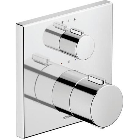 Duravit Thermostatarmaturen Afbouwdeel - encastré robinet bain/douche - thermostatique - 2 sorties - 15x15cm - chrome brillant SW961929