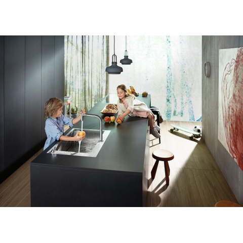 Hansgrohe Metris Select M71 2-gats - 1 greeps keukenkraan - met uittrekbare. vuistdouche - hoogglans chroom SW541876