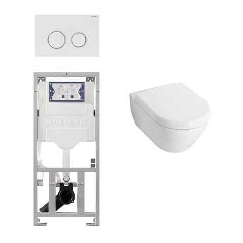 Villeroy & Boch Subway 2.0 Inbouwset - met wandclosetpot - softclose zitting afdekplaat sigma20 - wit SW32460