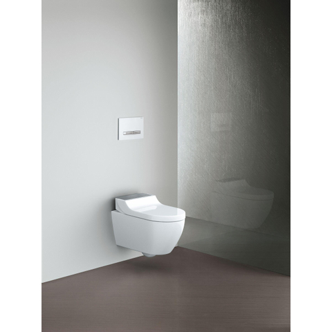 Geberit AquaClean Tuma Comfort Douchewc - spoelrandloos - wand - afdekplaatje gev. RVS - rimfree - glans wit SW87552