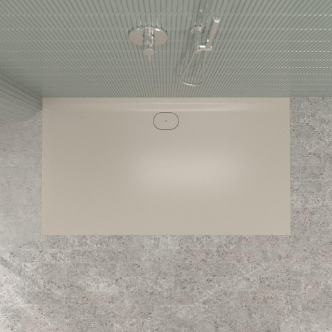 Villeroy & Boch Ecora douchebak - 180x100x3.5cm - afvoer lange zijde - almond (beige) SW1558899