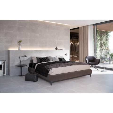 ÉCHANTILLON Terravito Allino carreau mural et de sol - 60x60cm - 10mm - Carré - rectifié - Aspect béton - Gris Mat SW1130755