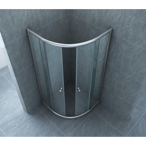 Xellanz Eco douchecabine - kwartronde cabine met twee schuifdeuren nano helder glas/chroom SW536670