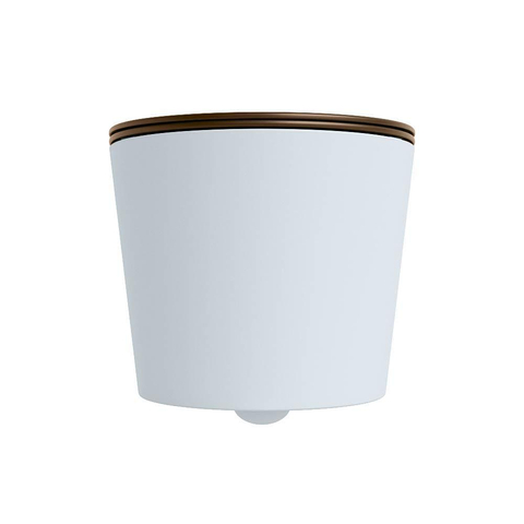Mondiaz LAVIE hangtoilet – spoelrandloos – 36 x 53 cm – met softclose zitting – Clay (lichtblauw/grijs), zitting Rust (bruin) SW1208697