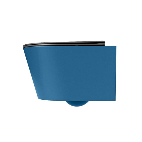Mondiaz LAVIE hangtoilet – spoelrandloos – 36 x 53 cm – met softclose zitting – Jeans (blauw), zitting Dark grey (grijs) SW1208602