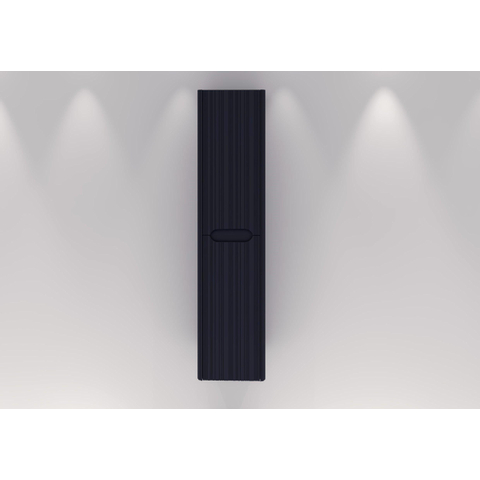H&R badmeubelen Juice Hoge Kast - 40x35x170cm - met ronde hoeken - 3D-front - 2 deuren - linksdraaiend - dark blue mat SW875826