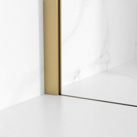 Fortifura Galeria Cabine de douche - 100x140cm - profilé - verre de sécurité - anti-calcaire - Laiton brossé SW1224391