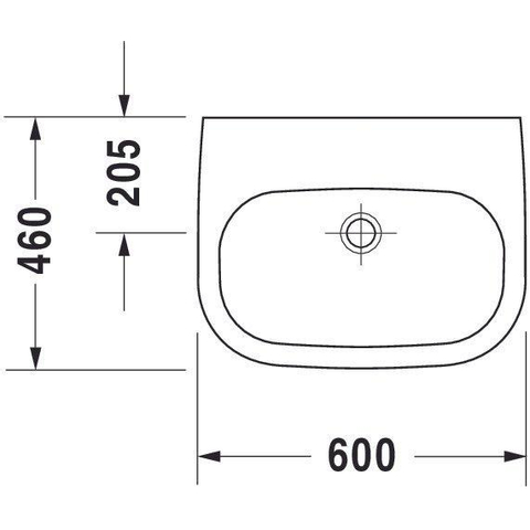 Duravit D-Code Med wastafel 60x46cm zonder kraangat zonder overloop wit 0295815