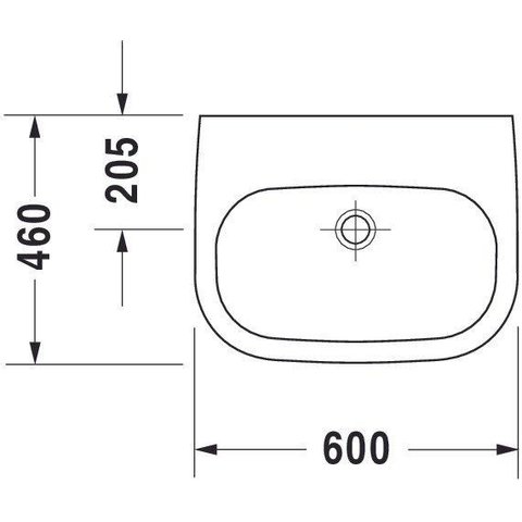Duravit D-Code Med wastafel 60x46cm zonder kraangat zonder overloop wit OUTLETSTORE STORE40763