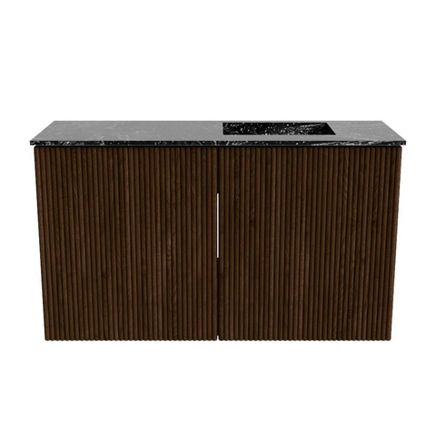 Mondiaz JOYA-DLUX Meuble de salle de bains 70cm - couleur Walnut - Vasque FAYE position Droite 1 trou de robinet couleur Lava SW1422425