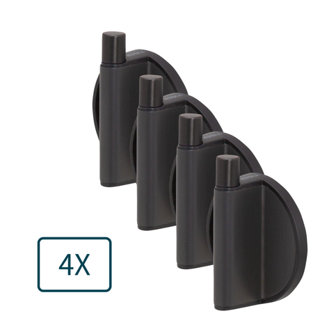 Tiger Tune patères pour serviettes - 4 pièces - 5.4x6.5x2.5cm - métal - noir brossé SW1182549