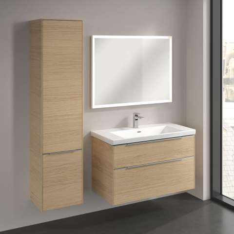 Villeroy & Boch Subway 3.0 kast hoog - 171x40cm - 2 deur - 1 schap links - Nordic Oak (hout) SW641662