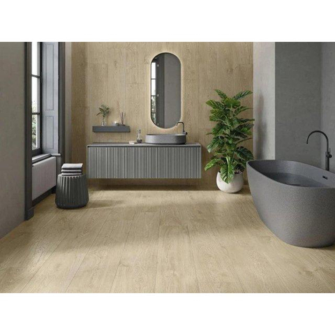 SAMPLE Terravito Palvino vloer- en wandtegel - 30x149.5cm - 10mm - gerectificeerd - R10 - houtlook - mat licht bruin SW1601989