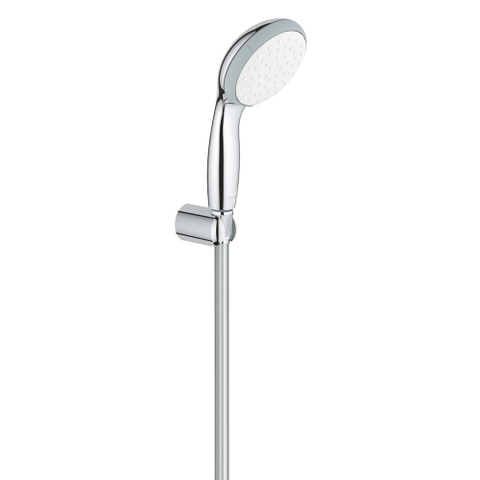 GROHE Vitalio Go 100 Ensemble de douchette - 1 jet - rond - avec support - avec coude de raccordement baignoire - flexible lisse - 175cm - chrome SW96621