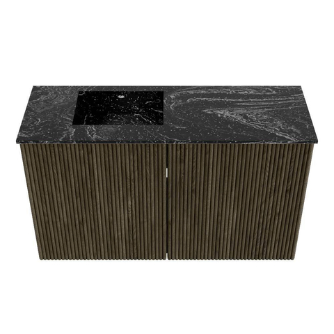 Mondiaz JOYA-DLUX 70cm toiletmeubel - kleur Shadow - Wastafel FAYE positie Links Zonder kraangat kleur Lava. SW1422814