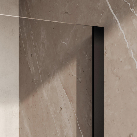 BRAUER Oblivion Douche à l'italienne - 90x200cm - revêtement verre - verre clair - noir mat SW1417905