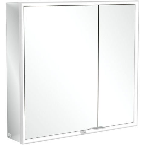 Villeroy & Boch My View Now My view spiegelkast - 80x75cm - 2 deuren - 3 contactdoos LED - zilver SW641561