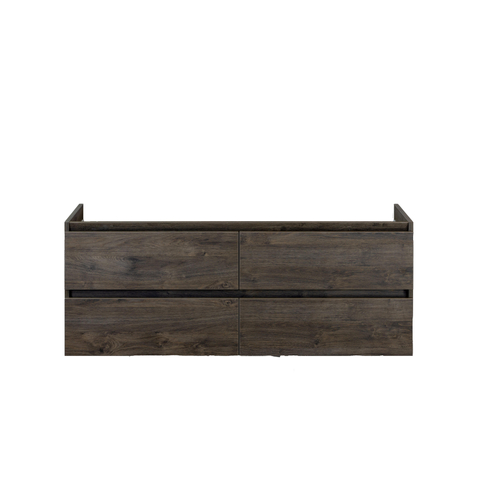 H&R Badmeubelen Infinity Wastafelonderkast - 140x44.8x55cm - 4 lades - greeploos - espresso SW530014